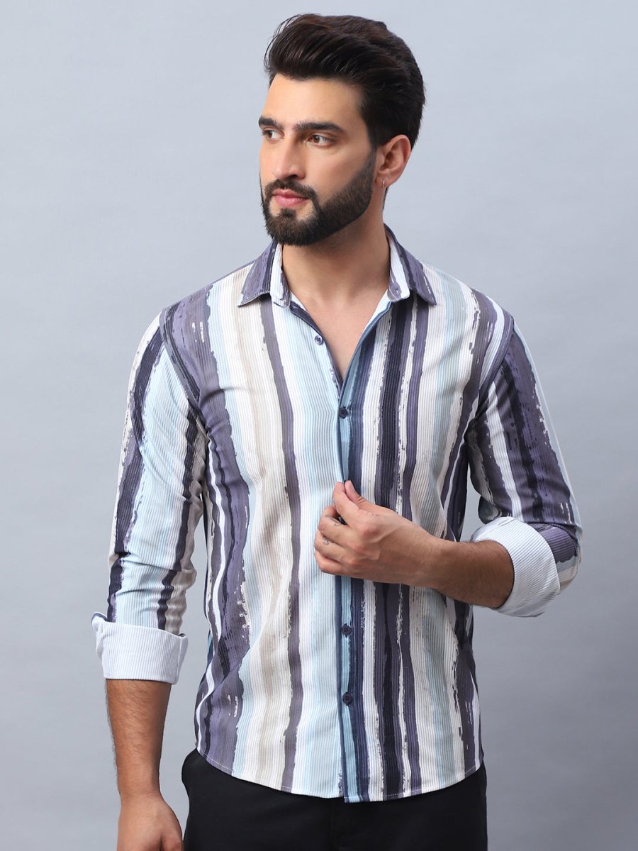 Striped corduroy Casual Shirt for Men - SF_991Dark-Grey_S