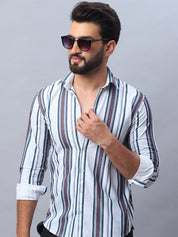 Striped corduroy Casual Shirt for Men - SF_991Brown_S