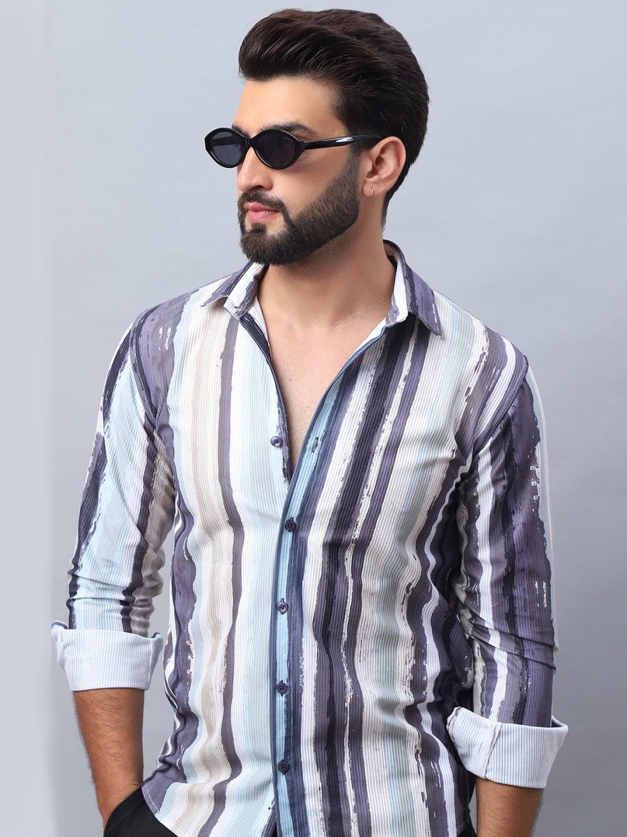 Striped corduroy Casual Shirt for Men - SF_991Dark-Grey_S