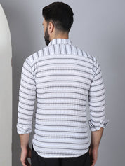 Striped Cotton Casual Shirt for Men - SF_964Light-Grey_S