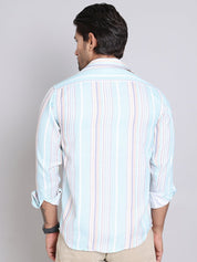 Striped Cotton Casual Shirt For Men - SF_9004Blue_S