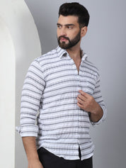 Striped Cotton Casual Shirt for Men - SF_964Light-Grey_S