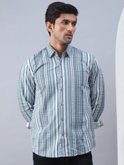 Striped Cotton Casual Shirt For Men - SF_980Blue_S