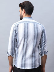Striped Cotton Casual Shirt for Men - SF_990Blue_S