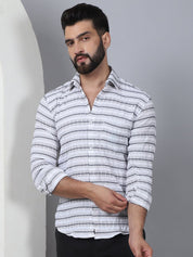 Striped Cotton Casual Shirt for Men - SF_964Light-Grey_S