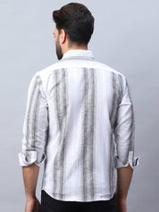 Striped Cotton Casual Shirt for Men - SF_990Grey_S