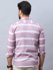 Striped Cotton Casual Shirt For Men - SF_985Magenta_S