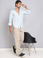 Striped Cotton Casual Shirt For Men - SF_9004Blue_S