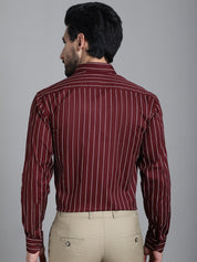 Striped Formal Shirt - SF_907Maroon_S