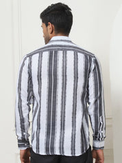 Striped Regular Fit Casual Shirt For Men - SF_954Grey_S