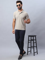 Tapered Fit Solid Trousers For Men - FGP_279Black_30