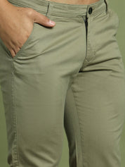 Tapered Fit Solid Trousers for Men - FGP_301Pista_30