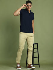 Tapered Fit Solid Trousers for Men - FGP_301Beige_30