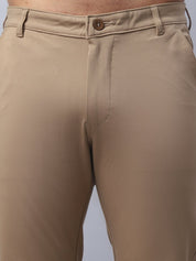 Tapered Fit Solid Trousers For Men - FGP_279Beige_30