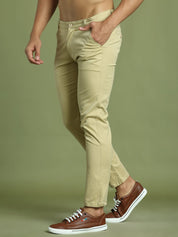 Tapered Fit Solid Trousers for Men - FGP_301Beige_30