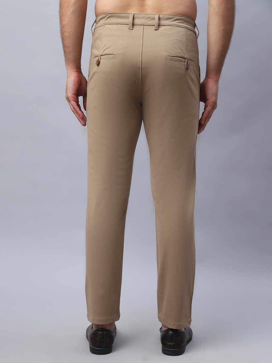 Tapered Fit Solid Trousers For Men - FGP_279Beige_30
