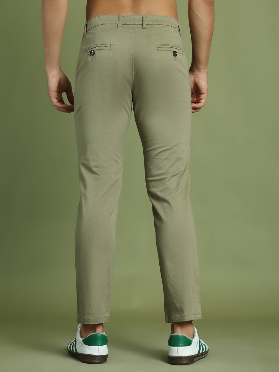 Tapered Fit Solid Trousers for Men - FGP_301Pista_30