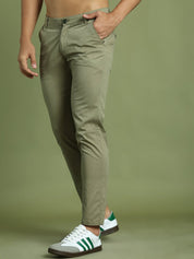 Tapered Fit Solid Trousers for Men - FGP_301Pista_30