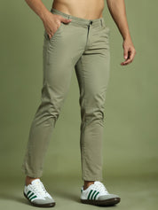 Tapered Fit Solid Trousers for Men - FGP_301Pista_30