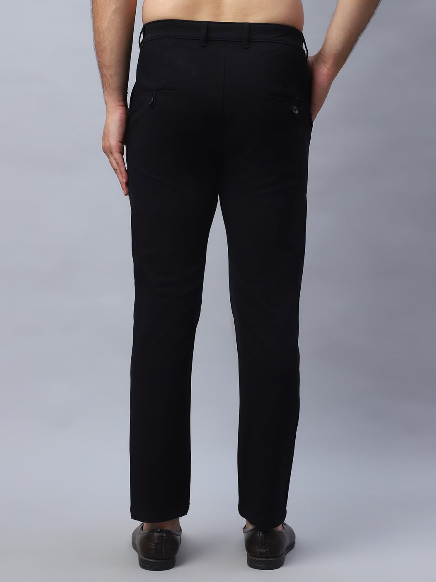 Tapered Fit Solid Trousers For Men - FGP_279Black_30