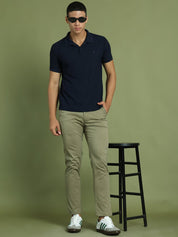 Tapered Fit Solid Trousers for Men - FGP_301Pista_30