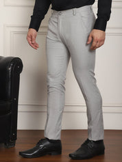 Tapered Fit Solid Trousers - FGP_278Light-Grey_30