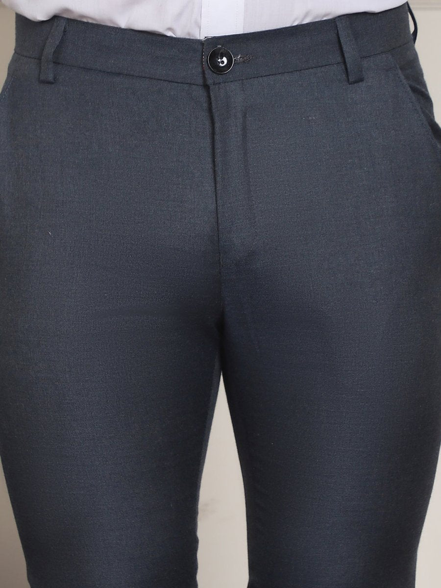 Tapered Fit Solid Trousers - FGP_278Charcoal_30