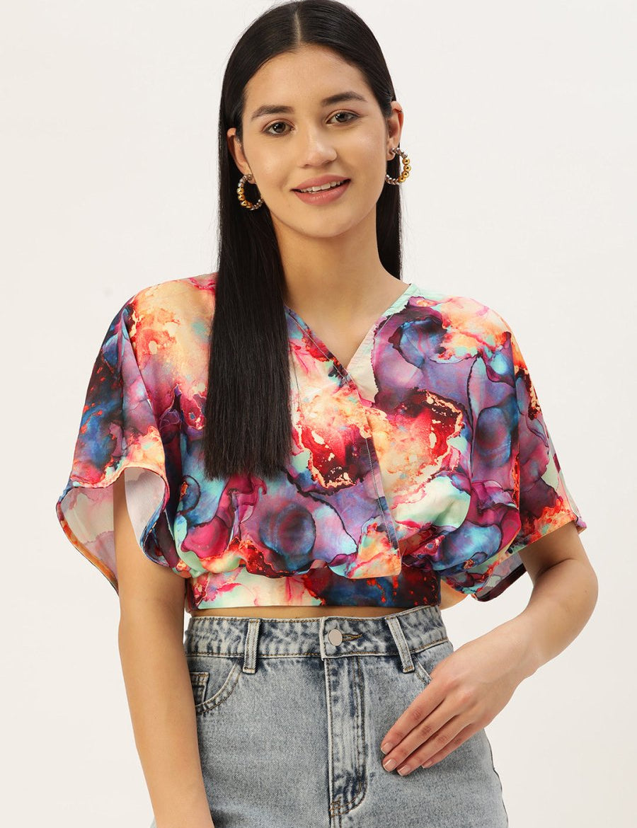 Tendy Printed Wrapped Top - JNT_2006Pink_XS
