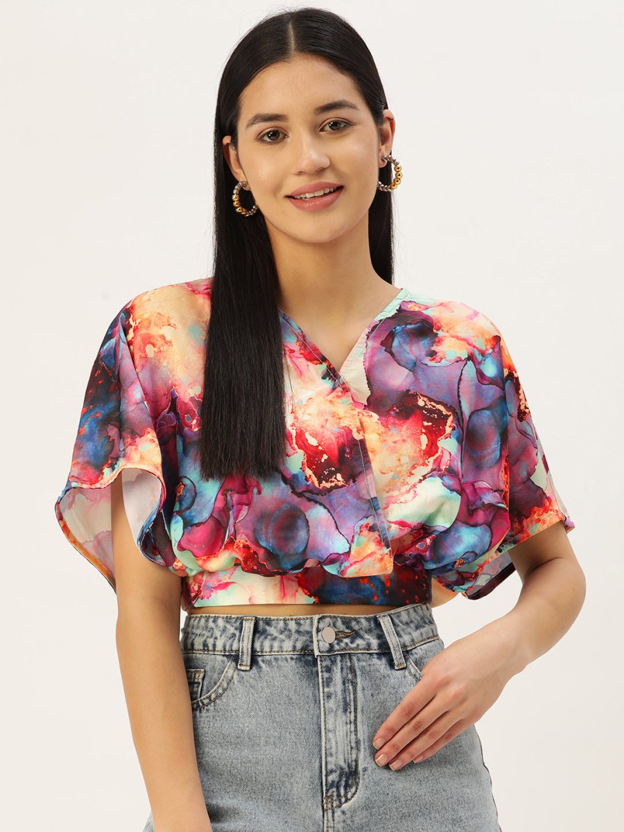 Tendy Printed Wrapped Top - JNT_2006Pink_XS