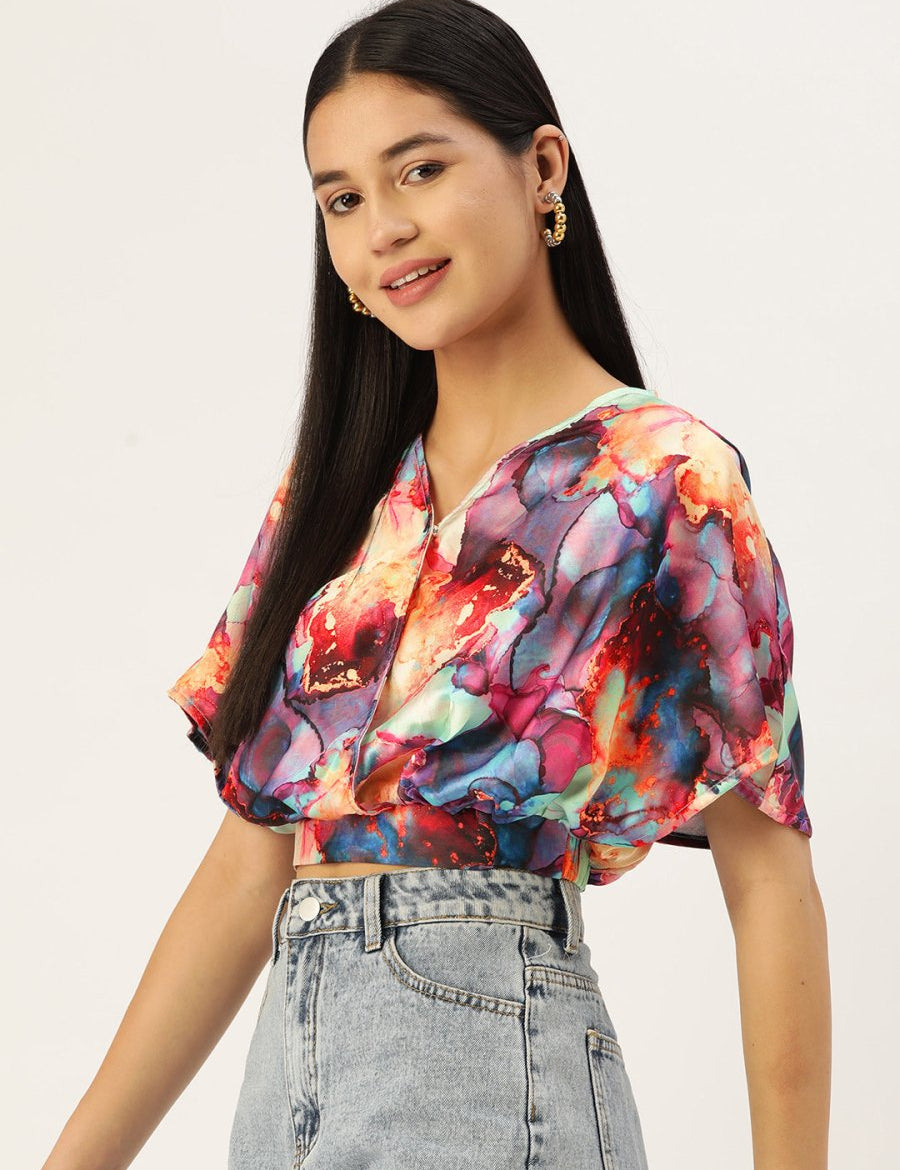 Tendy Printed Wrapped Top - JNT_2006Pink_XS
