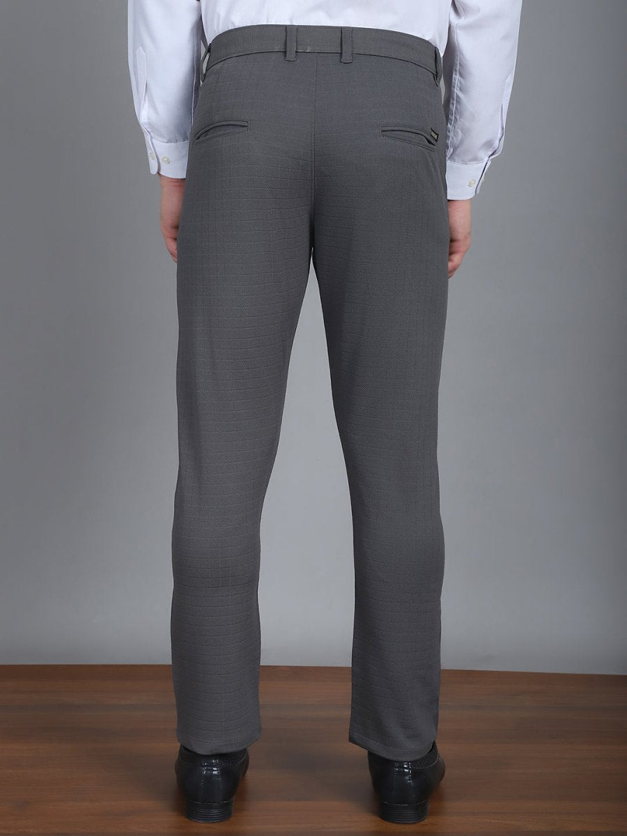 Textured Cotton Lycra Trousers - FGP_276Dark-Grey_30