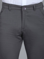 Textured Cotton Lycra Trousers - FGP_276Dark-Grey_30