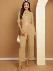 Top and Trouser Woven Design co-ords - JNCS_3010Beige_XS
