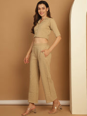 Top and Trouser Woven Design co-ords - JNCS_3010Beige_XS