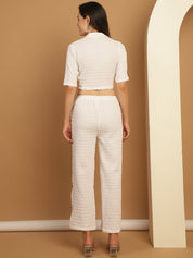 Top and Trouser Woven Design co-ords - JNCS_3010White_XS