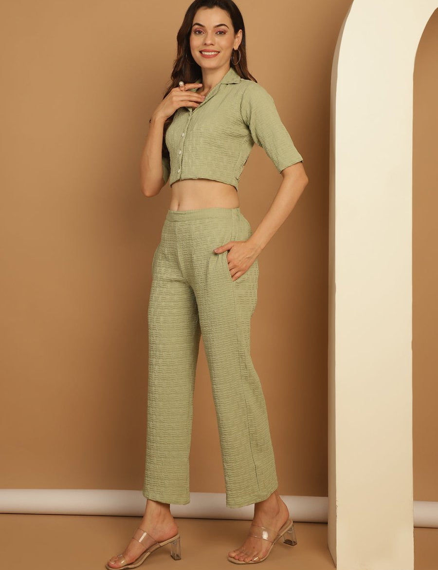 Top and Trouser Woven Design co-ords - JNCS_3010Pista_XS