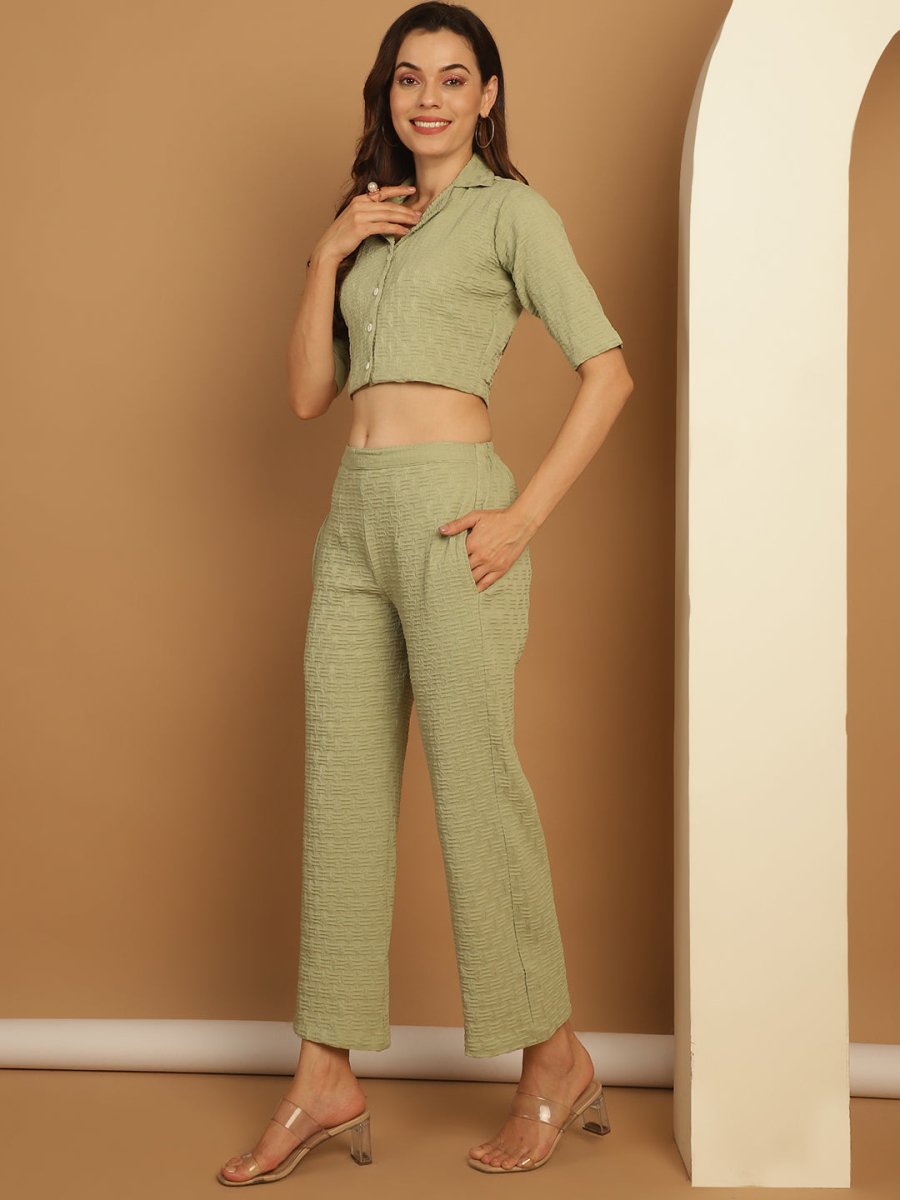 Top and Trouser Woven Design co-ords - JNCS_3010Pista_XS