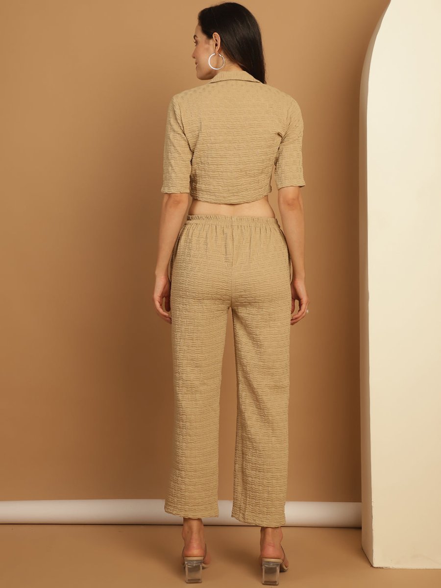 Top and Trouser Woven Design co-ords - JNCS_3010Beige_XS