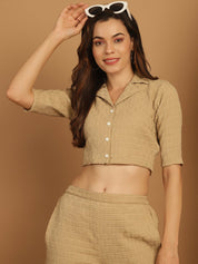 Top and Trouser Woven Design co-ords - JNCS_3010Beige_XS
