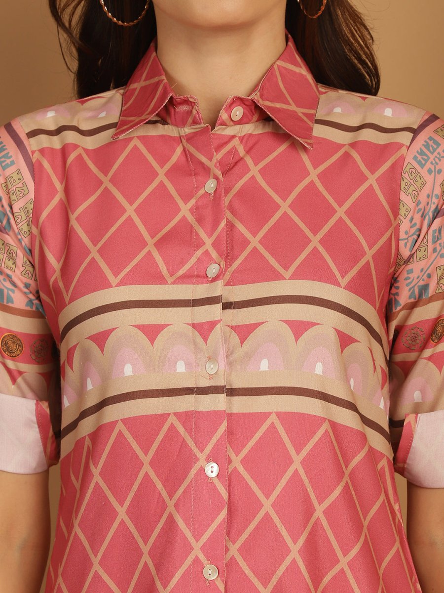 Tunic and Trouser printed co-ords - JNCS_3009Pink_XS