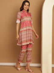 Tunic and Trouser printed co-ords - JNCS_3009Pink_XS