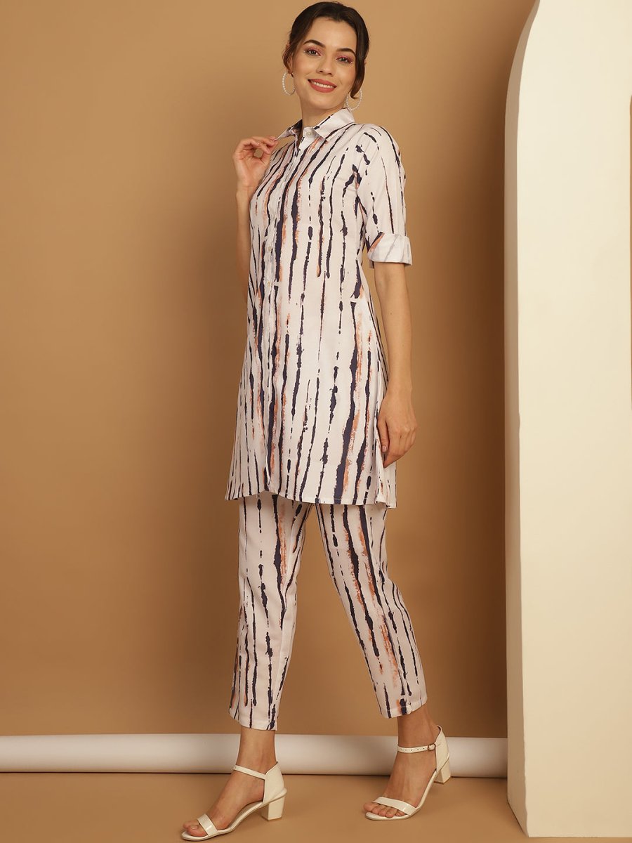 Tunic and Trouser printed co-ords - JNCS_3009White_XS
