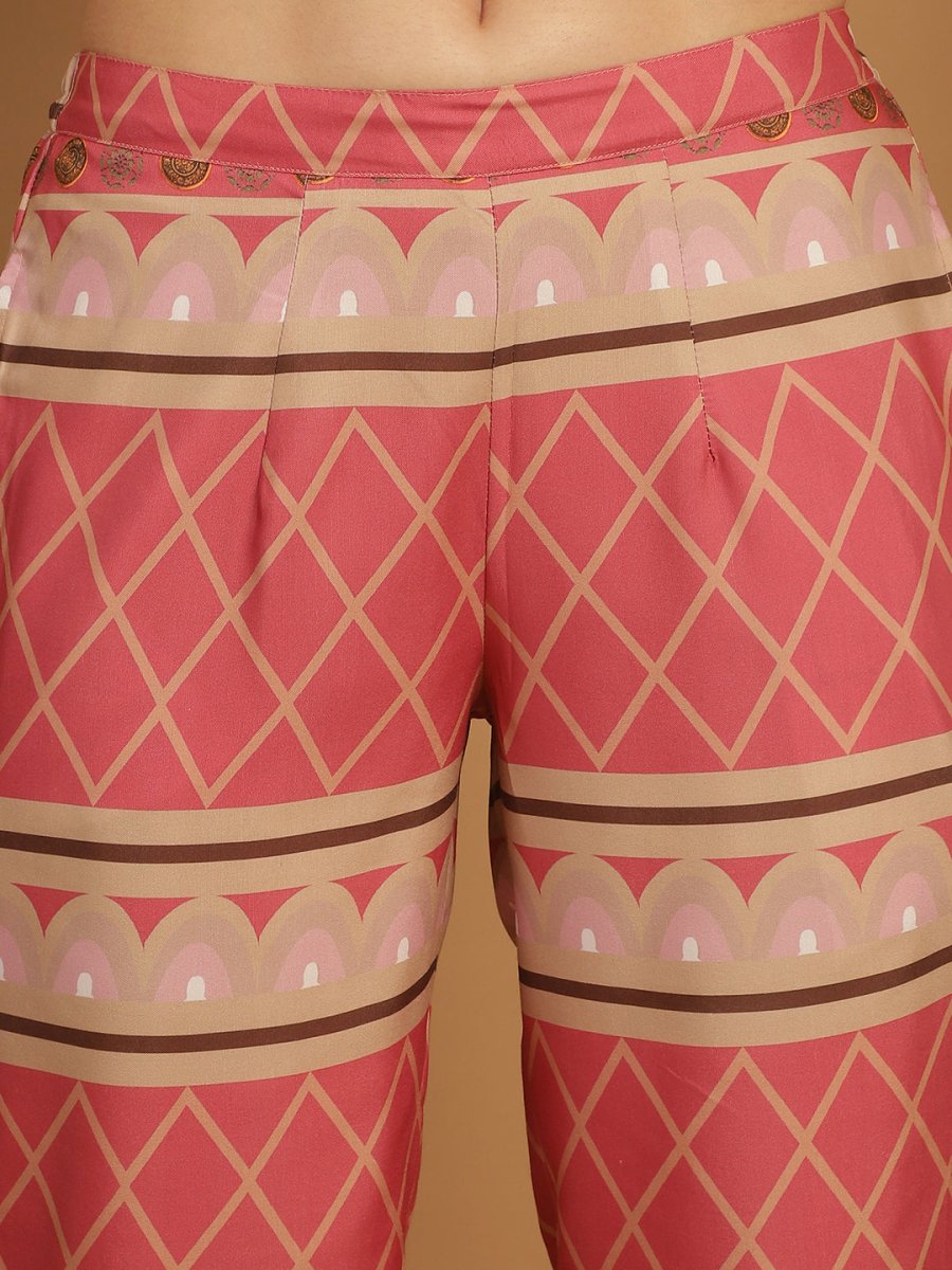 Tunic and Trouser printed co-ords - JNCS_3009Pink_XS