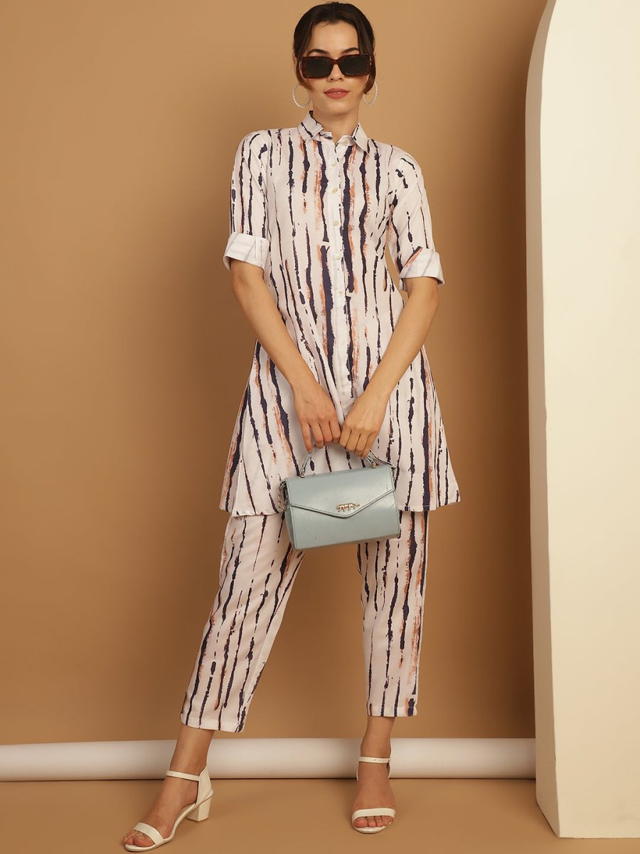 Tunic and Trouser printed co-ords - JNCS_3009White_XS