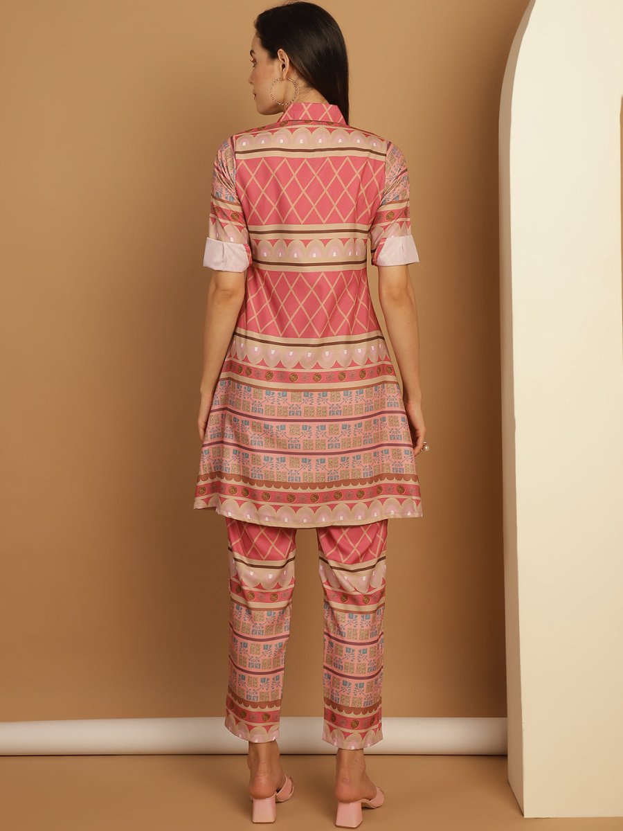 Tunic and Trouser printed co-ords - JNCS_3009Pink_XS