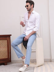White Checked Cotton Formal Shirt for Men - SF_9008White_S