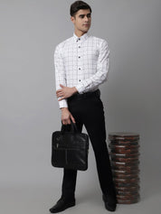 White Checked Cotton Shirt for Men - SF_742White_S