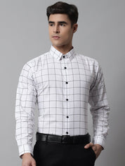 White Checked Cotton Shirt for Men - SF_742White_S