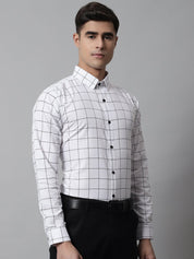 White Checked Cotton Shirt for Men - SF_742White_S