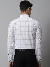 White Checked Cotton Shirt for Men - SF_742White_S